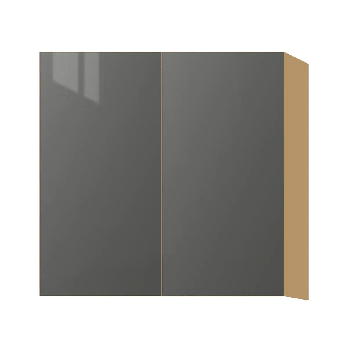 Contemporary 30" tall wall double door cabinet, Glossy Gray door, P-Box (Prestige)