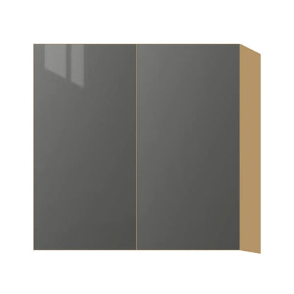 Contemporary 30" tall wall double door cabinet, Glossy Gray door, P-Box (Prestige)