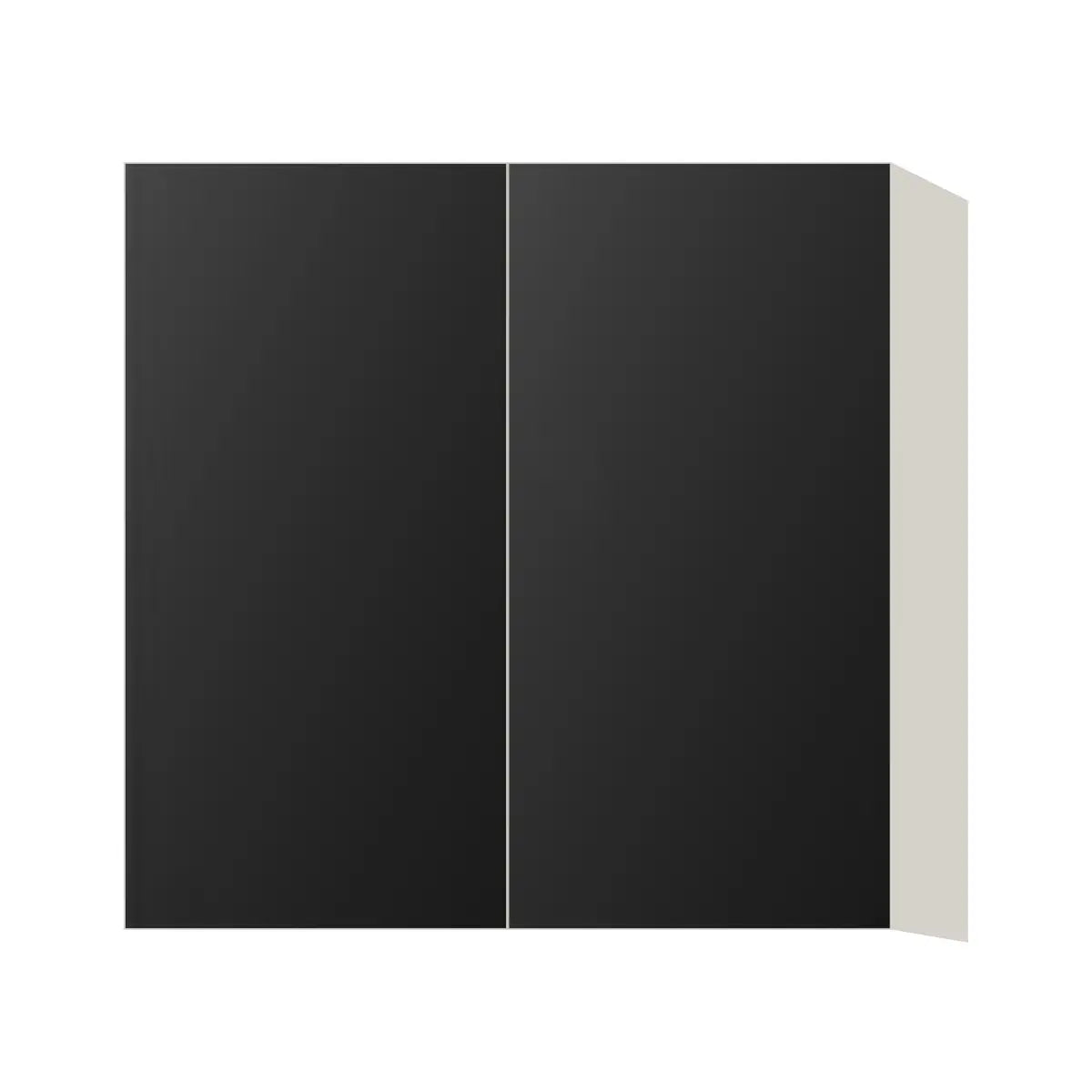 Contemporary 30" tall wall double door cabinet, Matte Black door, L-Box (Luxury)