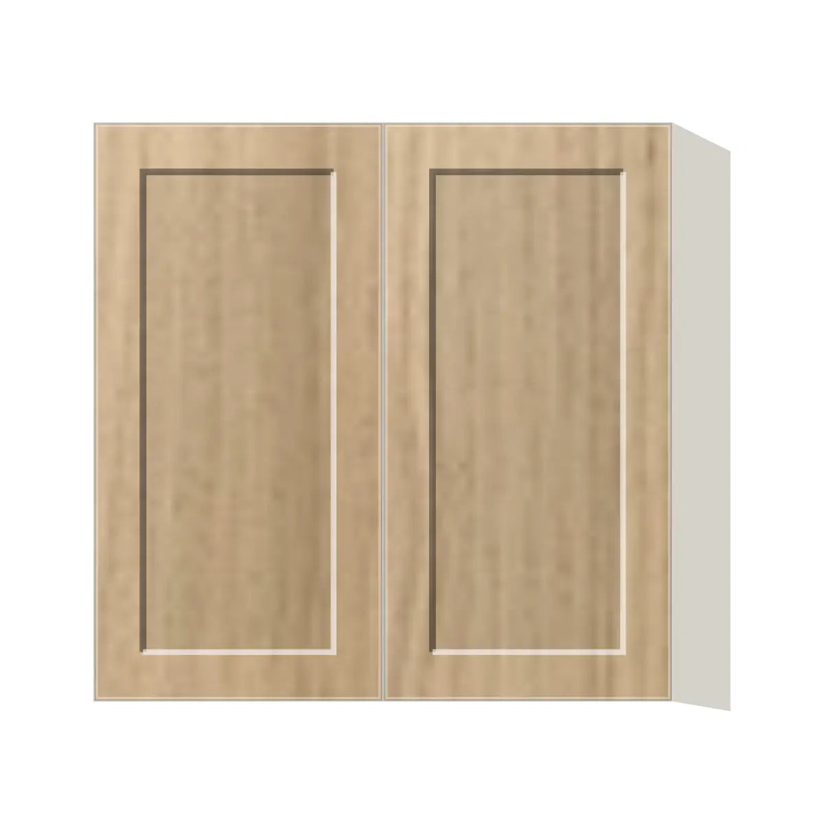 Contemporary 30" tall wall double door cabinet, Modern Oak Shaker door, L-Box (Luxury)
