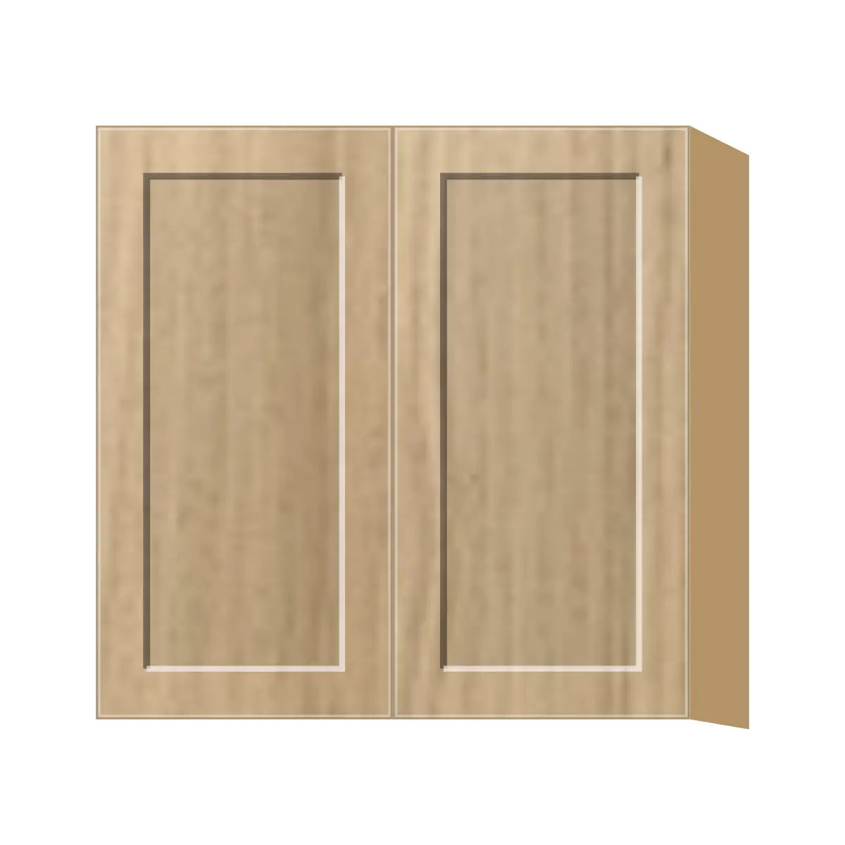 Contemporary 30" tall wall double door cabinet, Modern Oak Shaker door, P-Box (Prestige)