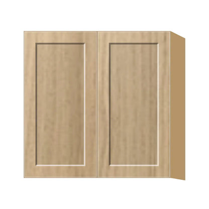 Contemporary 30" tall wall double door cabinet, Modern Oak Shaker door, P-Box (Prestige)