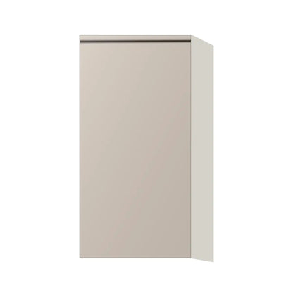 Contemporary 30" tall wall single door cabinet, Cashmere Gray door, L-Box (Luxury)