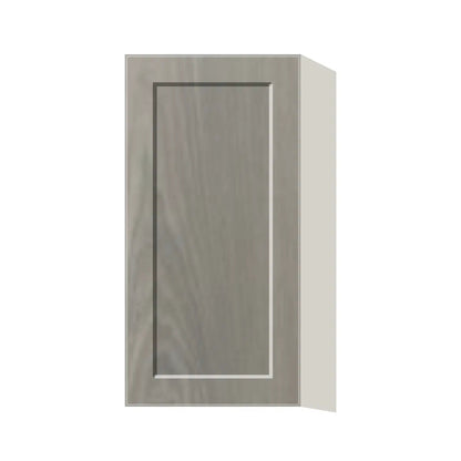 Contemporary 30" tall wall single door cabinet, Genesis Weathered Oak door, L-Box (Luxury)