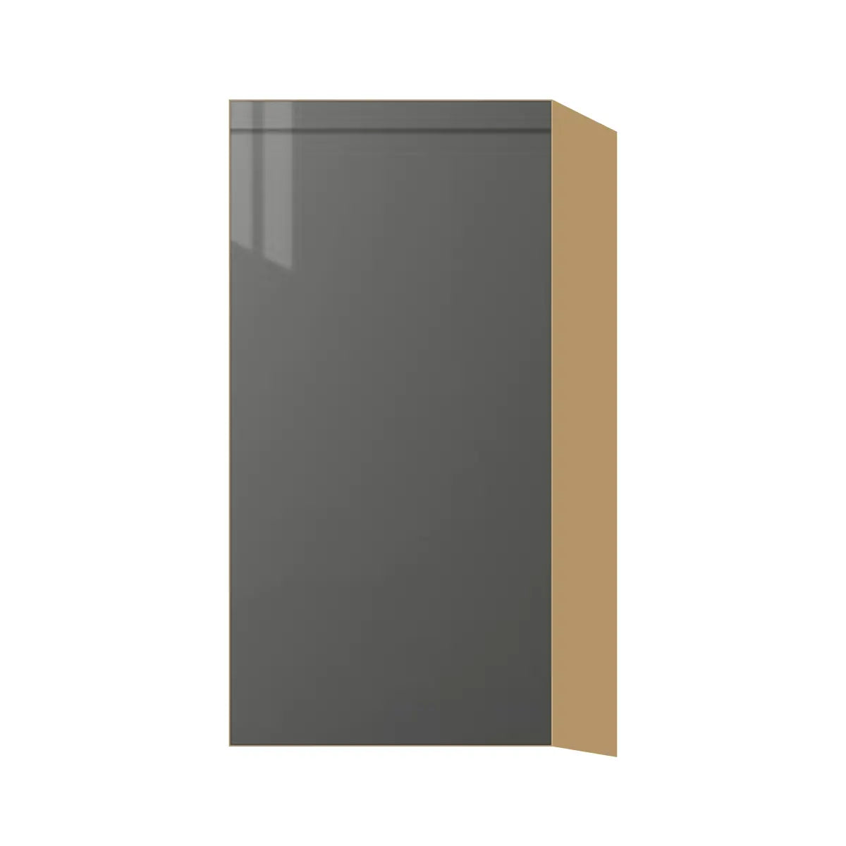 Contemporary 30" tall wall single door cabinet, Glossy Gray door, P-Box (Prestige)