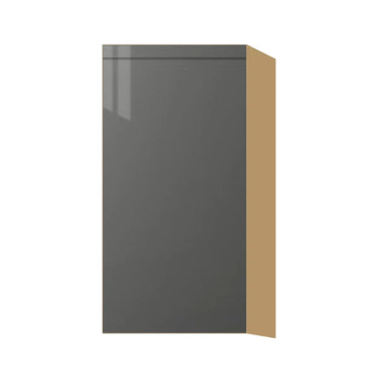 Contemporary 30" tall wall single door cabinet, Glossy Gray door, P-Box (Prestige)