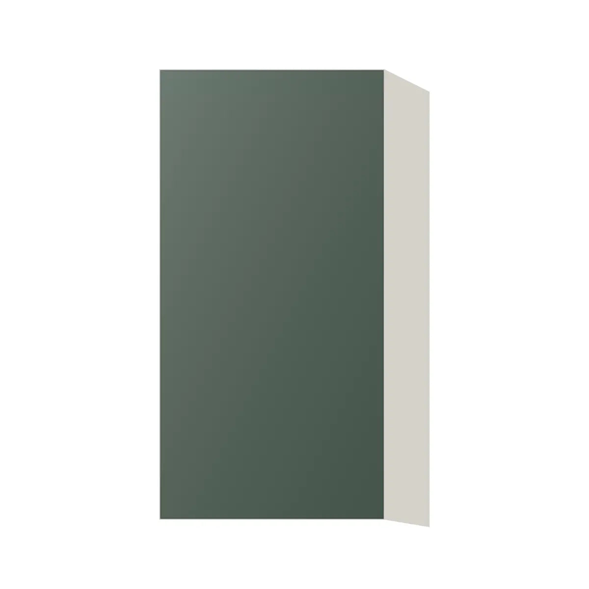 Contemporary 30" tall wall single door cabinet, Matte Olive Green door, L-Box (Luxury)