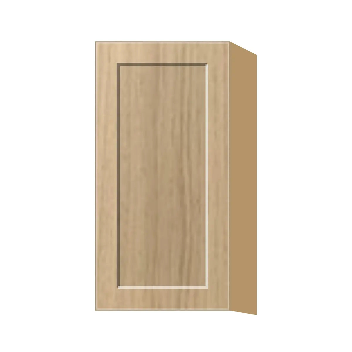 Contemporary 30" tall wall single door cabinet, Modern Oak Shaker door, P-Box (Prestige)