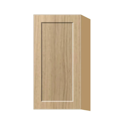 Contemporary 30" tall wall single door cabinet, Modern Oak Shaker door, P-Box (Prestige)