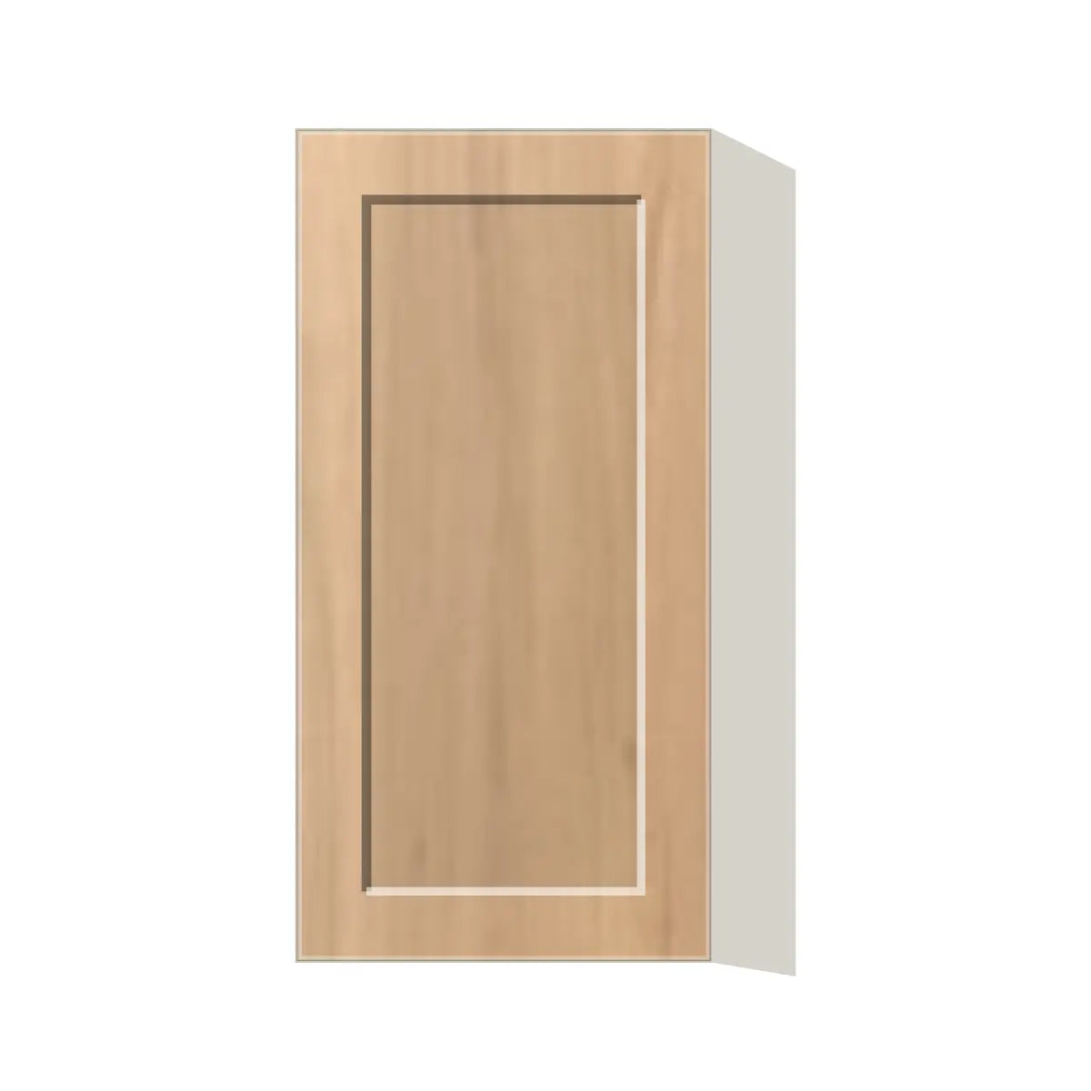 Contemporary 30" tall wall single door cabinet, Natural Wood Shaker door, L-Box (Luxury)