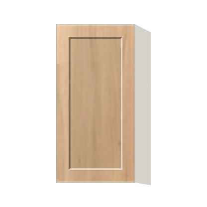Contemporary 30" tall wall single door cabinet, Natural Wood Shaker door, L-Box (Luxury)