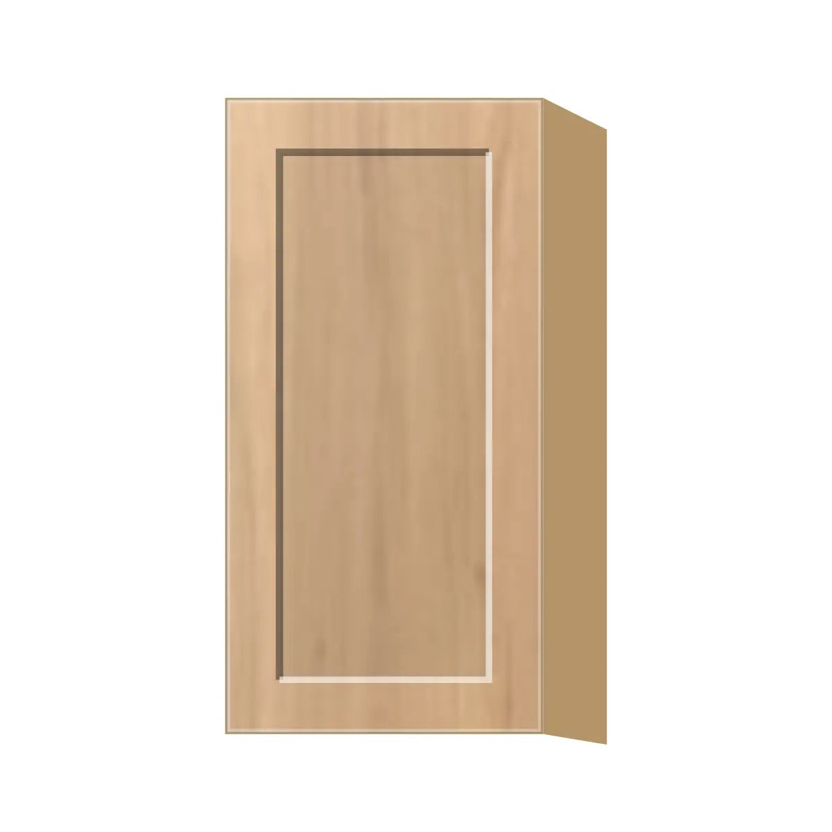 Contemporary 30" tall wall single door cabinet, Natural Wood Shaker door, P-Box (Prestige)