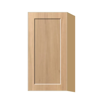 Contemporary 30" tall wall single door cabinet, Natural Wood Shaker door, P-Box (Prestige)
