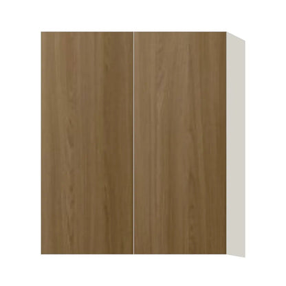 Contemporary 36" tall wall double door cabinet, Barcelona Dark Oak door, L-Box (Luxury)