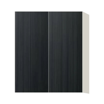 Contemporary 36" tall wall double door cabinet, Black Grain door, L-Box (Luxury)