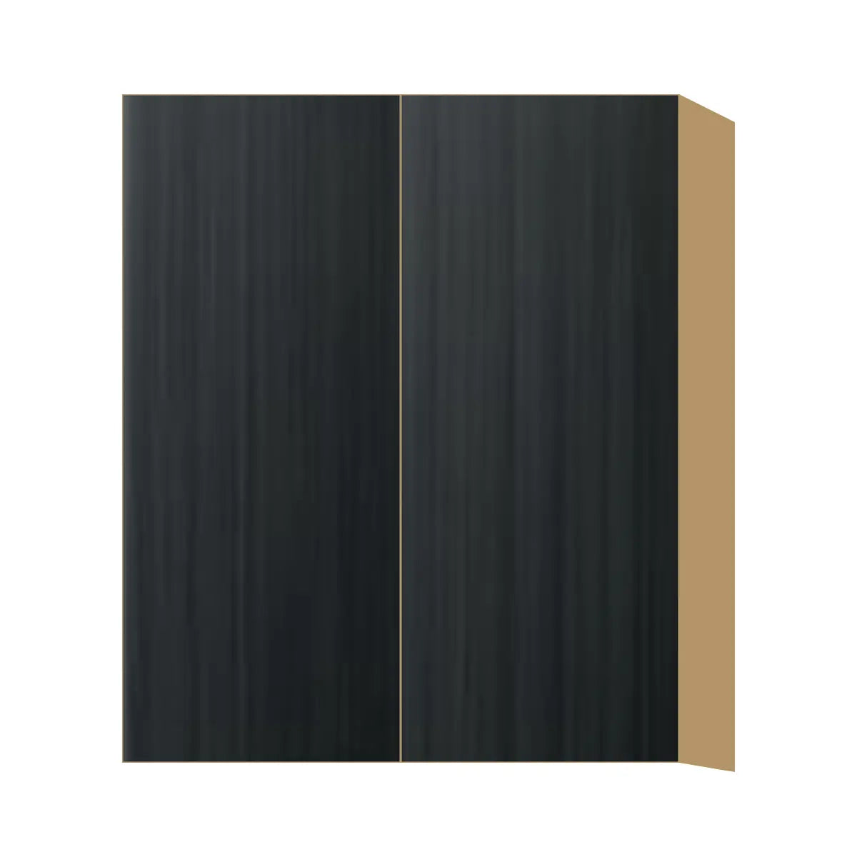 Contemporary 36" tall wall double door cabinet, Black Grain door, P-Box (Prestige)