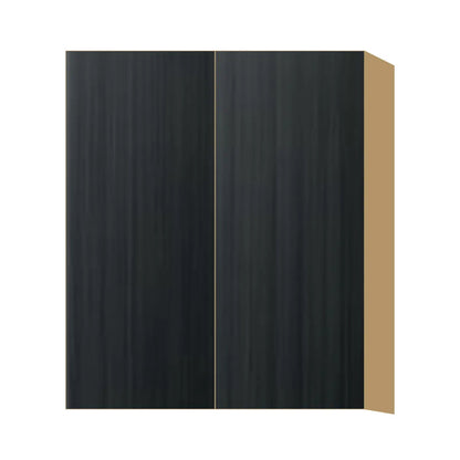 Contemporary 36" tall wall double door cabinet, Black Grain door, P-Box (Prestige)