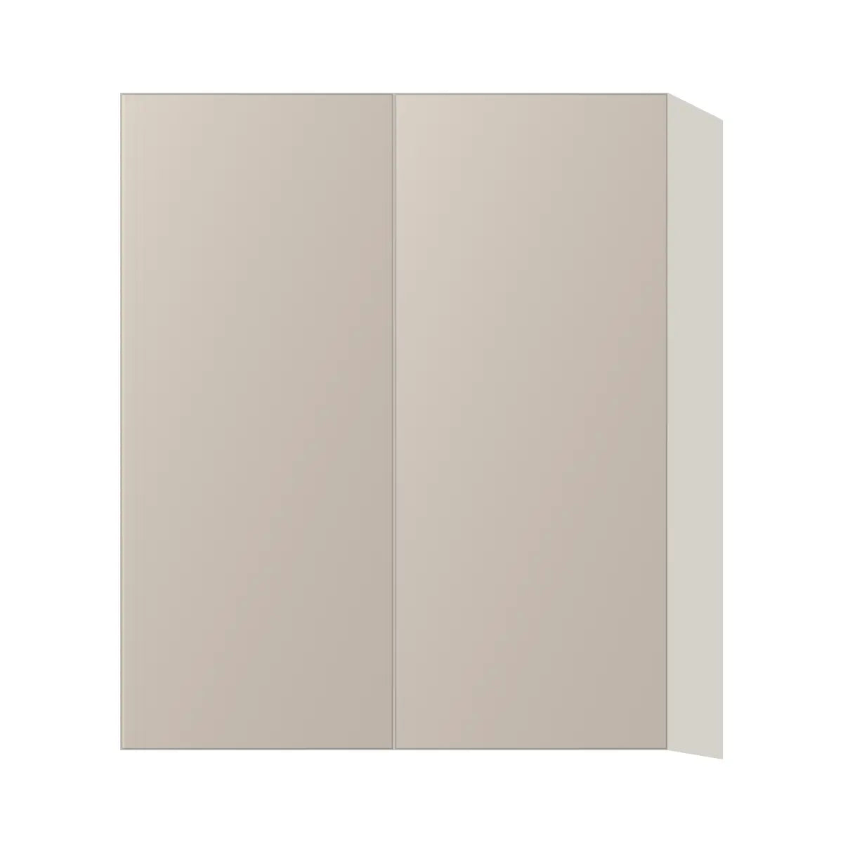 Contemporary 36" tall wall double door cabinet, Cashmere Gray door, L-Box (Luxury)
