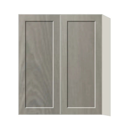 Contemporary 36" tall wall double door cabinet, Genesis Weathered Oak door, L-Box (Luxury)