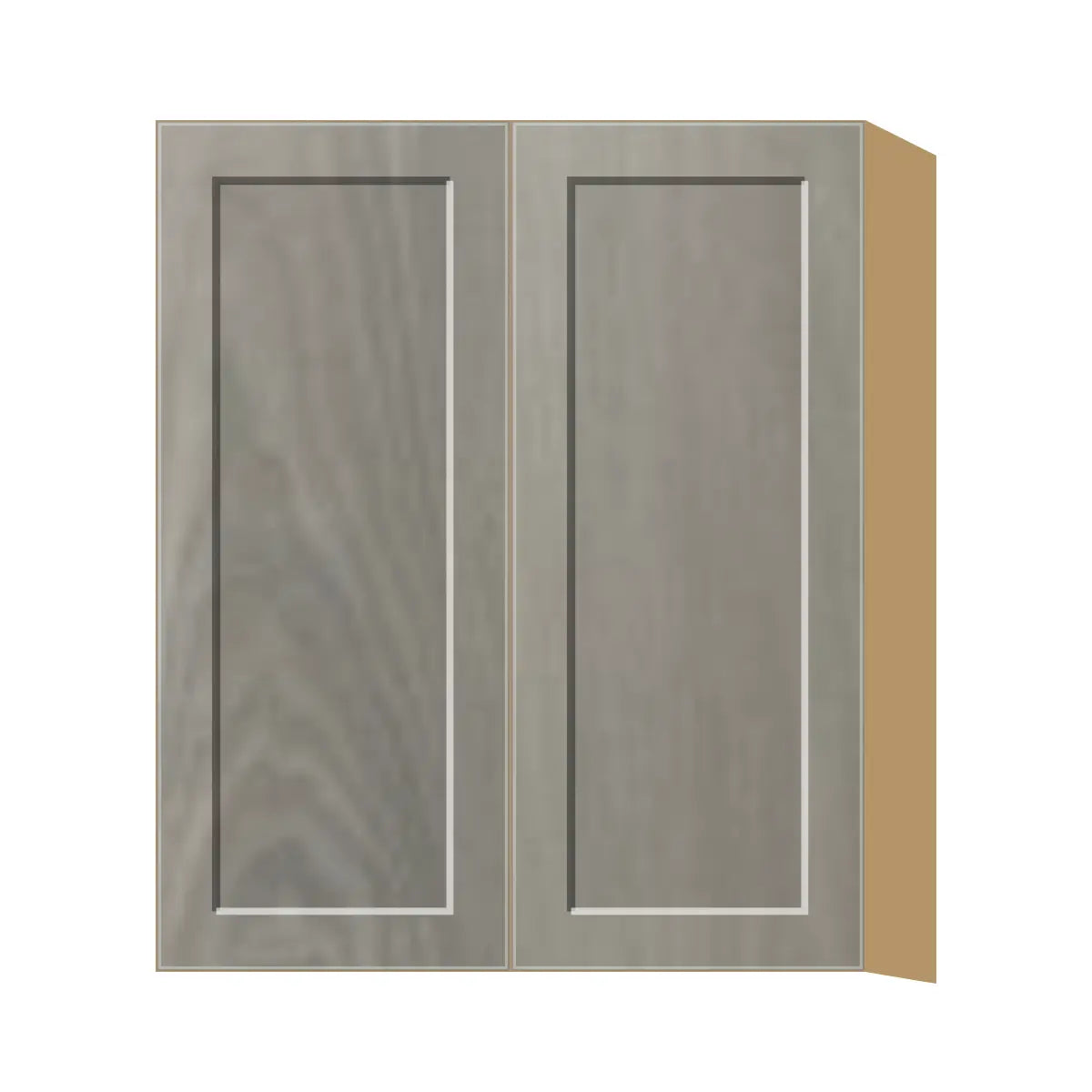 Contemporary 36" tall wall double door cabinet, Genesis Weathered Oak door, P-Box (Prestige)