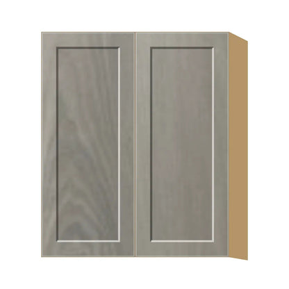 Contemporary 36" tall wall double door cabinet, Genesis Weathered Oak door, P-Box (Prestige)
