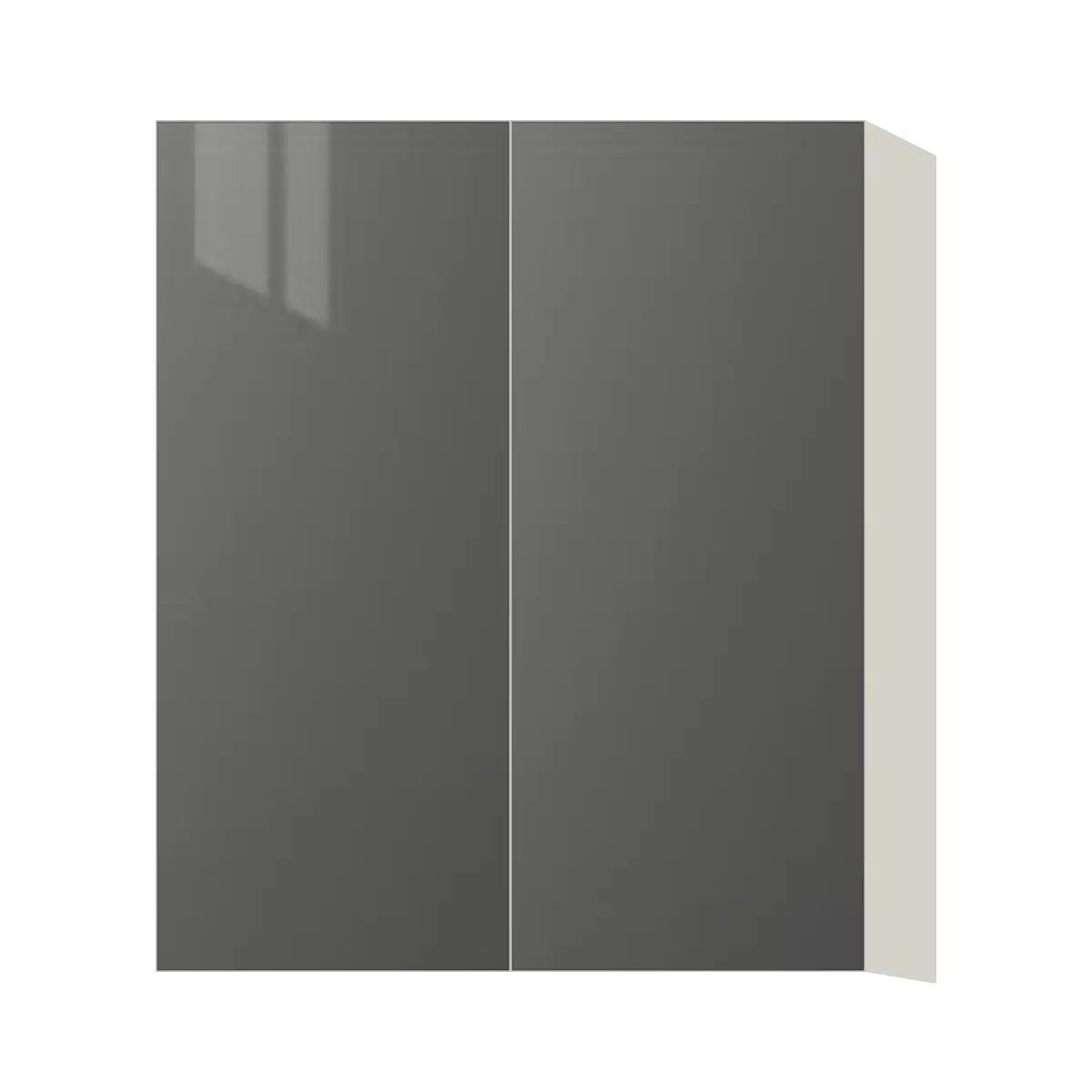 Contemporary 36" tall wall double door cabinet, Glossy Gray door, L-Box (Luxury)