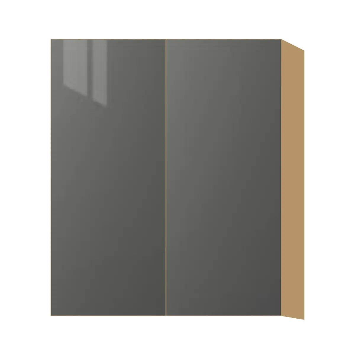 Contemporary 36" tall wall double door cabinet, Glossy Gray door, P-Box (Prestige)