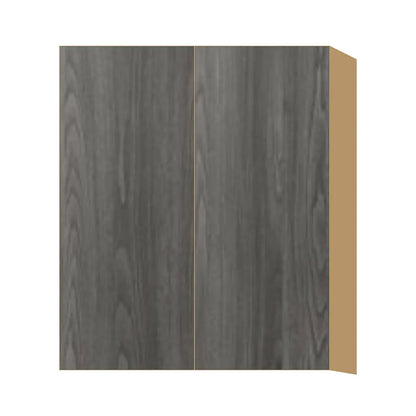 Contemporary 36" tall wall double door cabinet, Indian Light Walnut door, P-Box (Prestige)