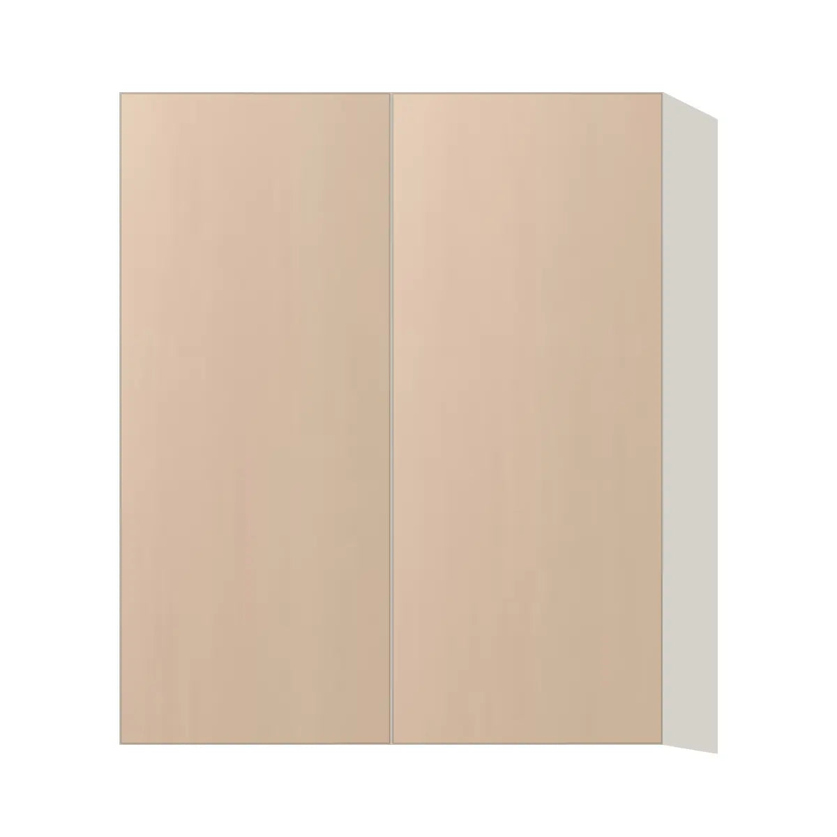 Contemporary 36" tall wall double door cabinet, Maine Oak door, L-Box (Luxury)