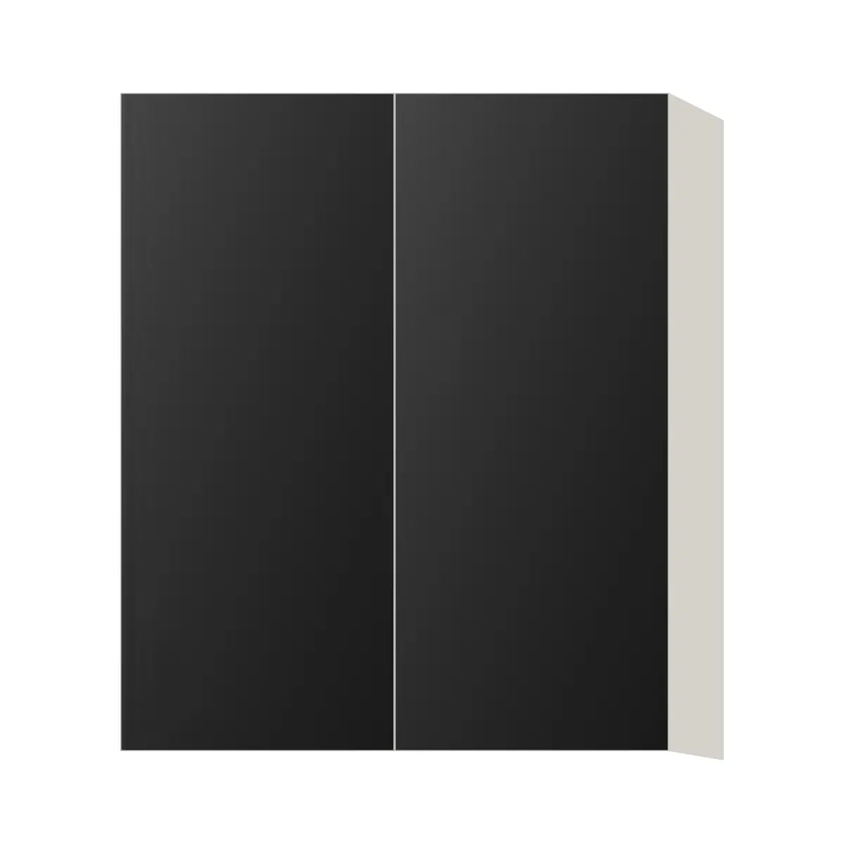 Contemporary 36" tall wall double door cabinet, Matte Black door, L-Box (Luxury)