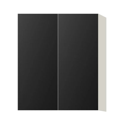 Contemporary 36" tall wall double door cabinet, Matte Black door, L-Box (Luxury)