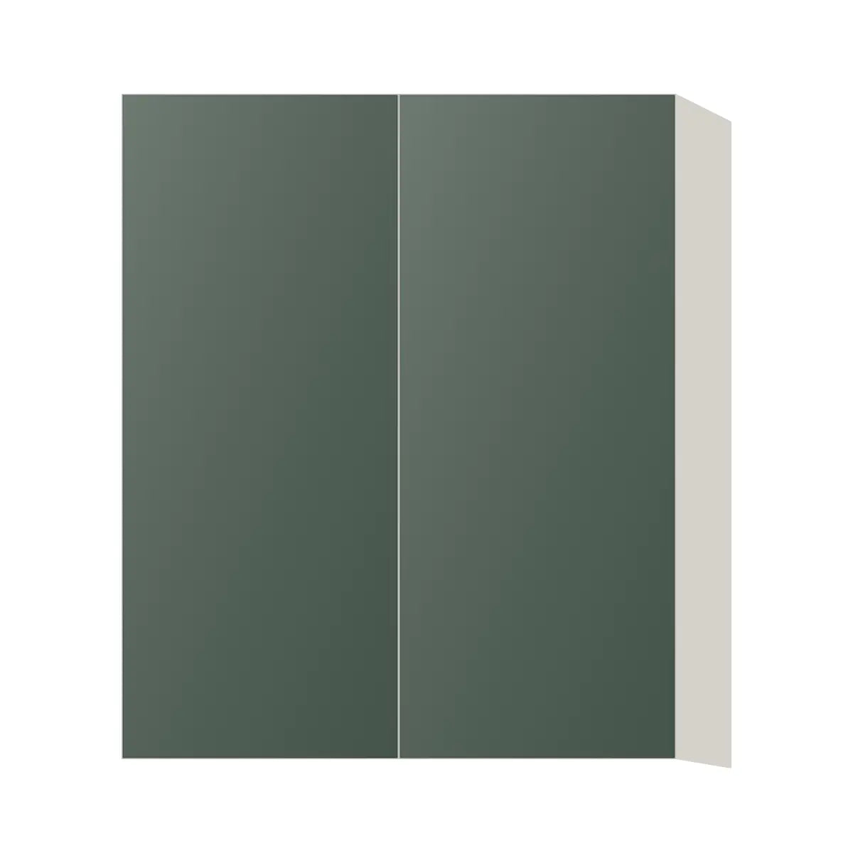 Contemporary 36" tall wall double door cabinet, Matte Olive Green door, L-Box (Luxury)