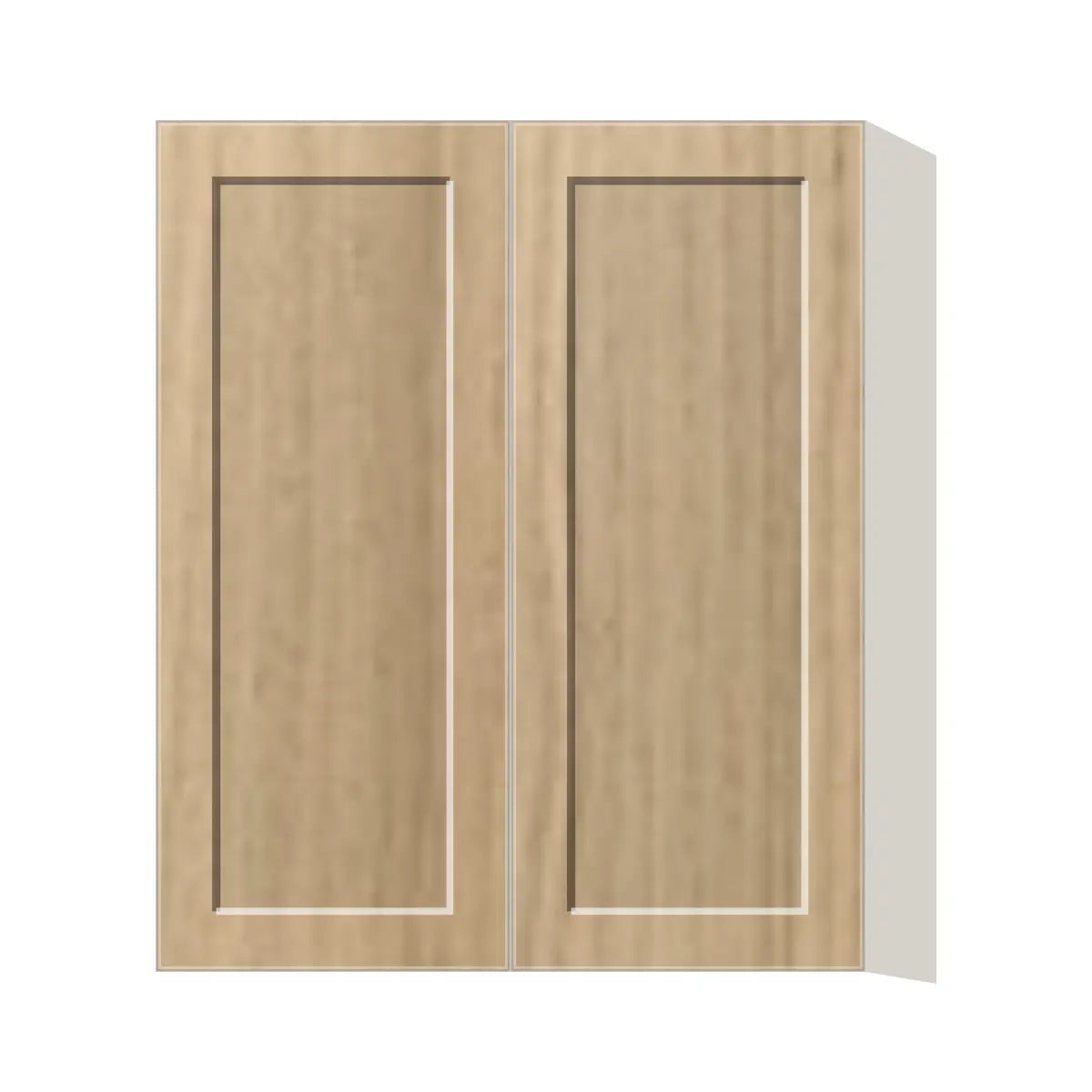 Contemporary 36" tall wall double door cabinet, Modern Oak Shaker door, L-Box (Luxury)