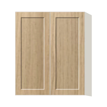 Contemporary 36" tall wall double door cabinet, Modern Oak Shaker door, L-Box (Luxury)