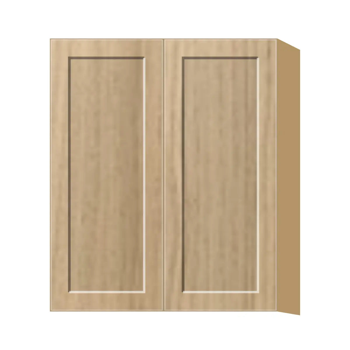 Contemporary 36" tall wall double door cabinet, Modern Oak Shaker door, P-Box (Prestige)