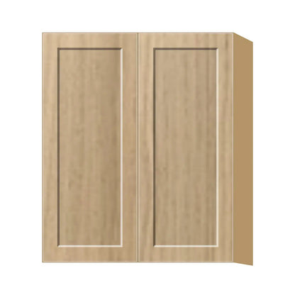 Contemporary 36" tall wall double door cabinet, Modern Oak Shaker door, P-Box (Prestige)