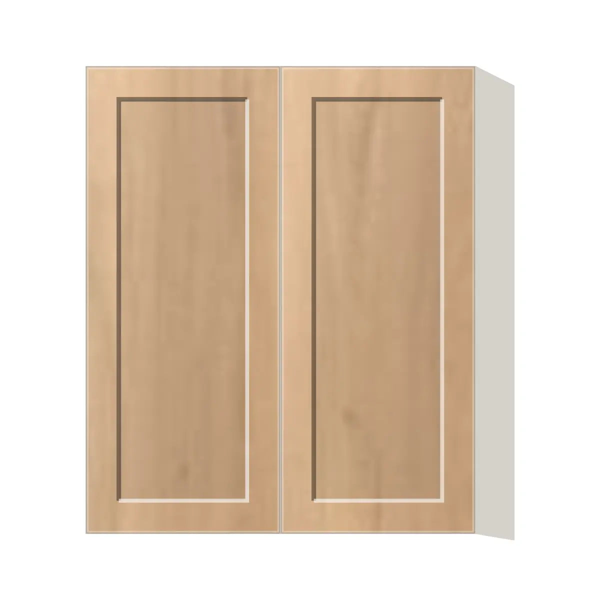 Contemporary 36" tall wall double door cabinet, Natural Wood Shaker door, L-Box (Luxury)