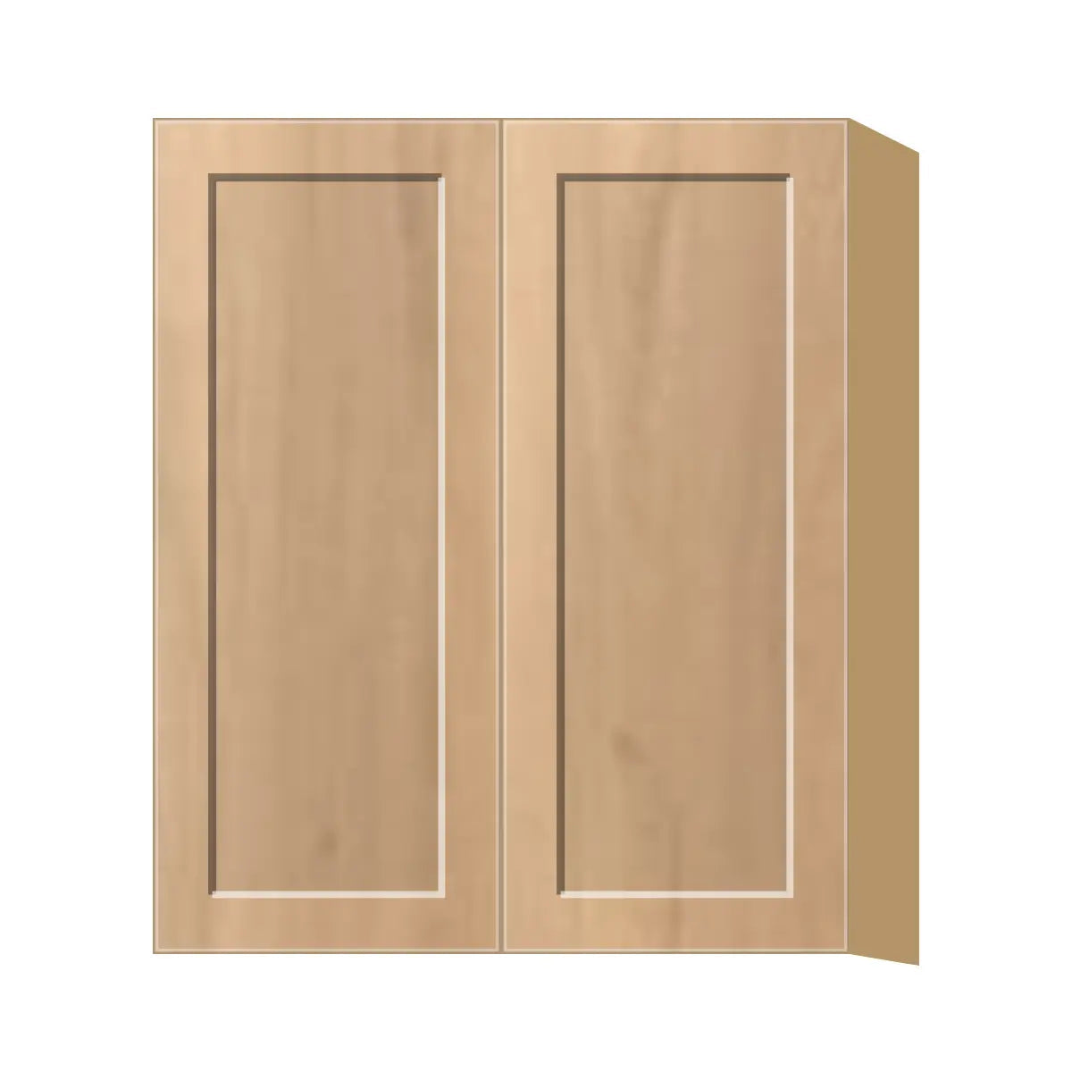Contemporary 36" tall wall double door cabinet, Natural Wood Shaker door, P-Box (Prestige)