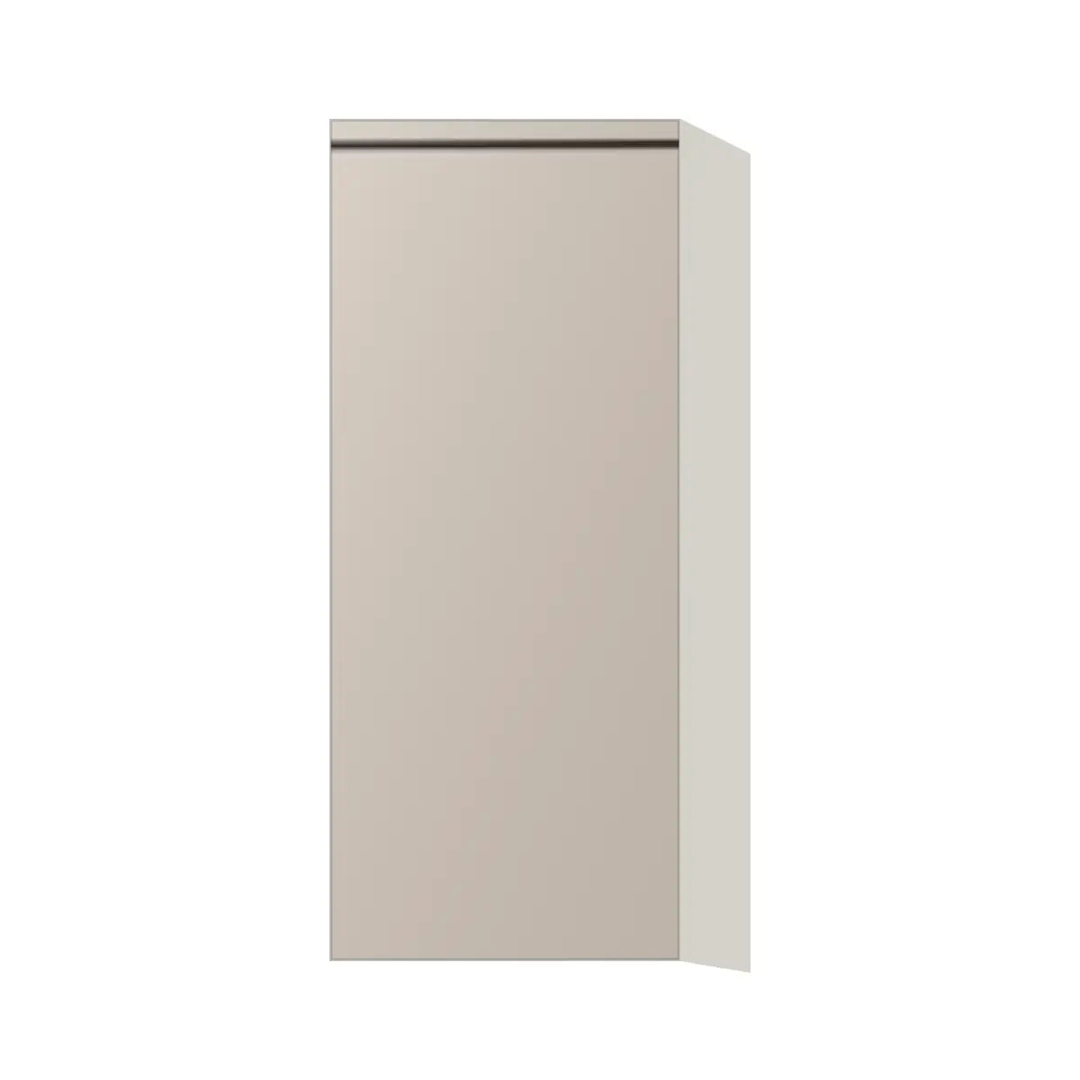 Contemporary 36" tall wall single door cabinet, Cashmere Gray door, L-Box (Luxury)