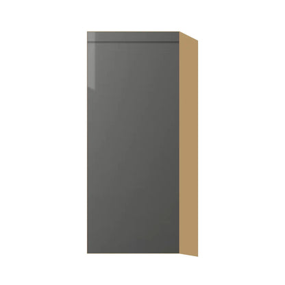 Contemporary 36" tall wall single door cabinet, Glossy Gray door, P-Box (Prestige)