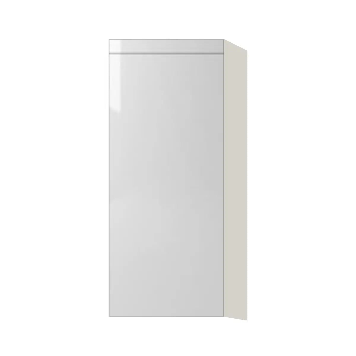 Contemporary 36" tall wall single door cabinet, Glossy White door, L-Box (Luxury)