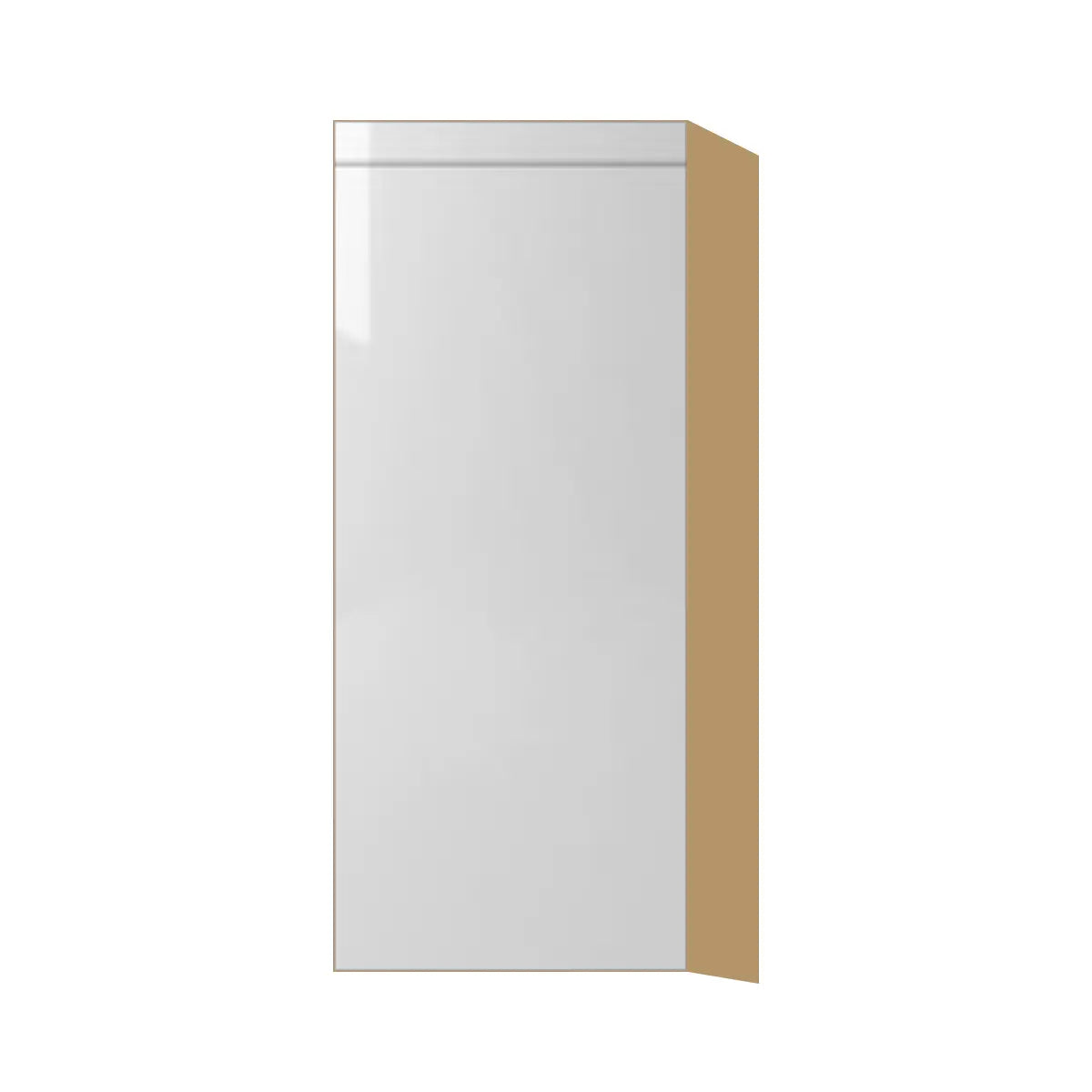 Contemporary 36" tall wall single door cabinet, Glossy White door, P-Box (Prestige)