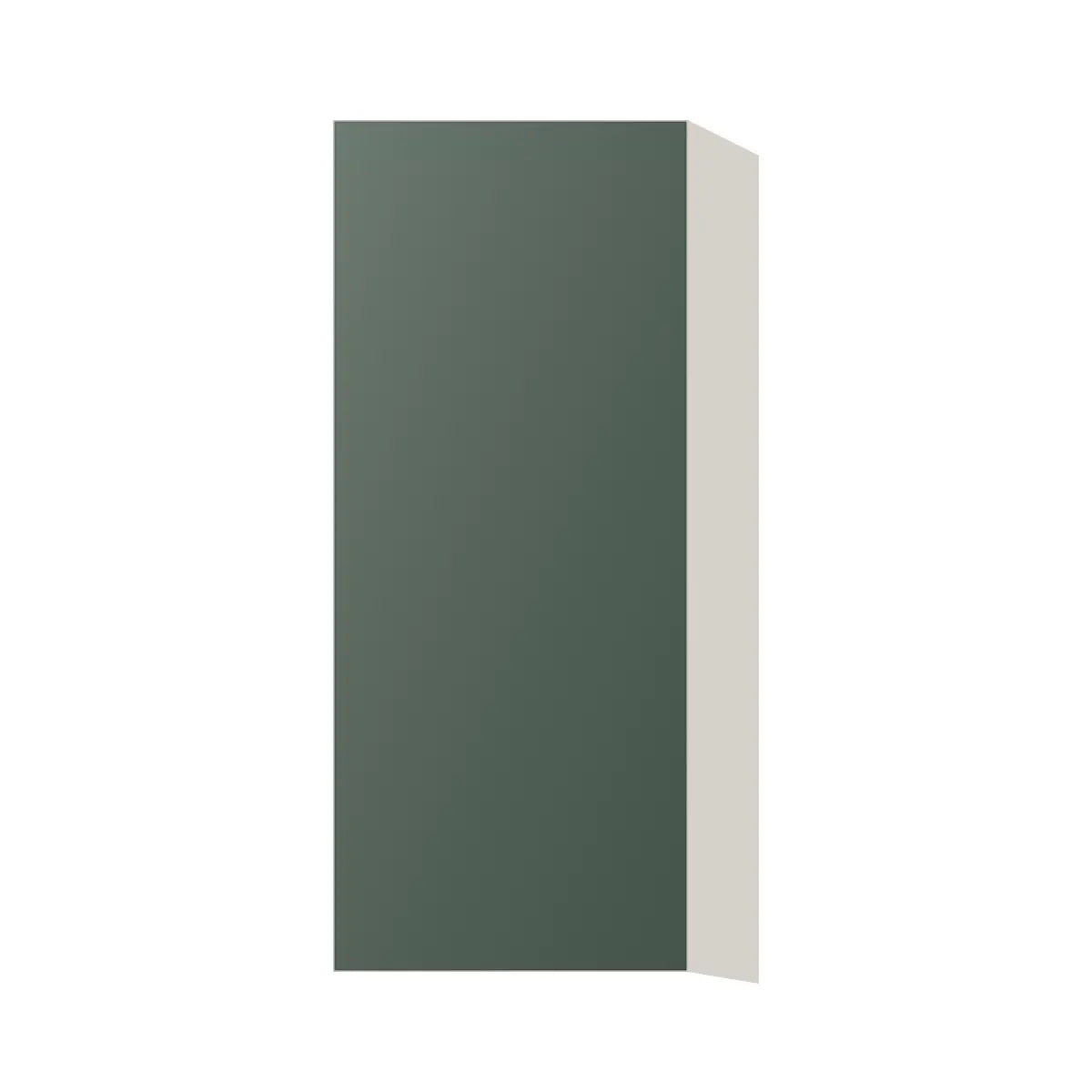Contemporary 36" tall wall single door cabinet, Matte Olive Green door, L-Box (Luxury)