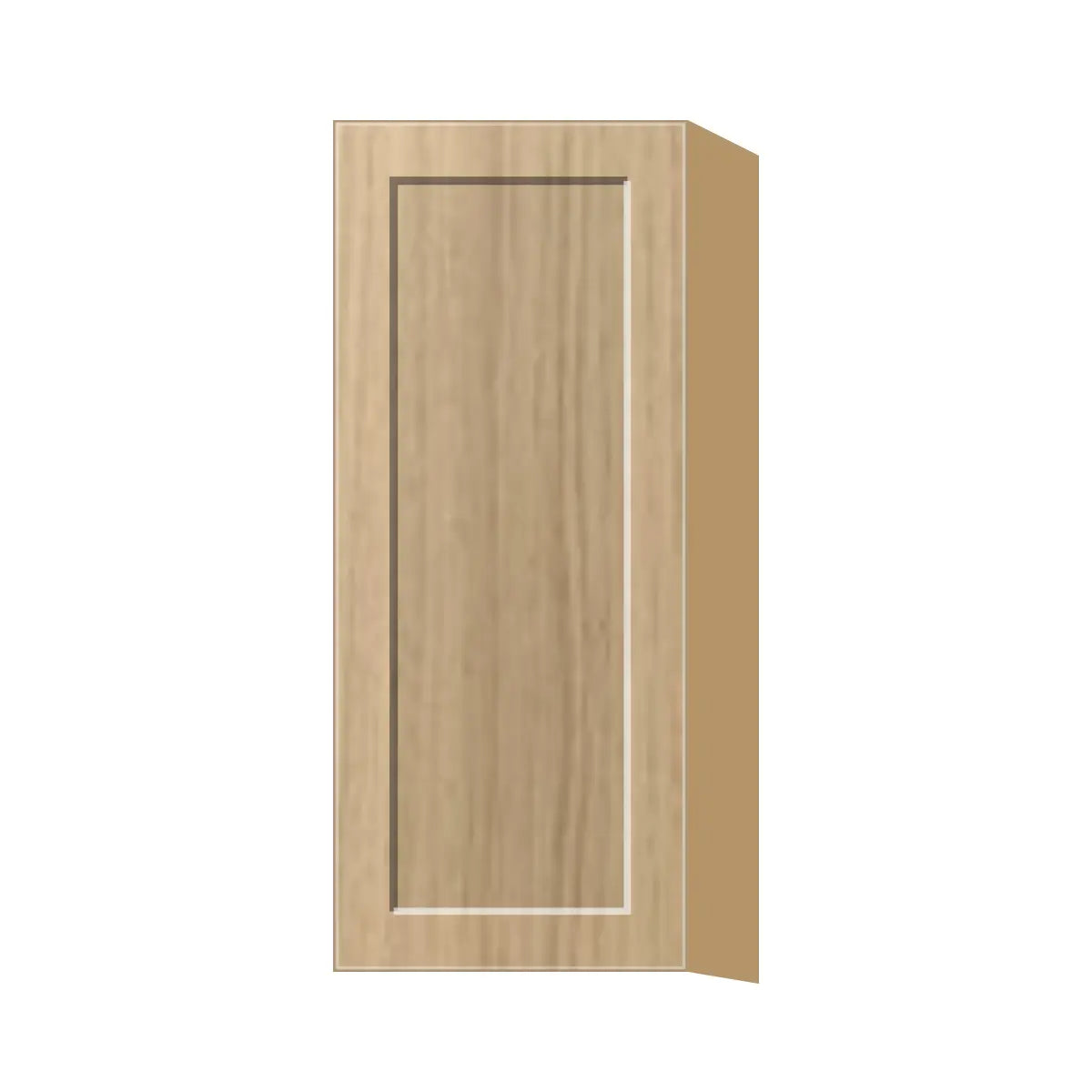 Contemporary 36" tall wall single door cabinet, Modern Oak Shaker door, P-Box (Prestige)