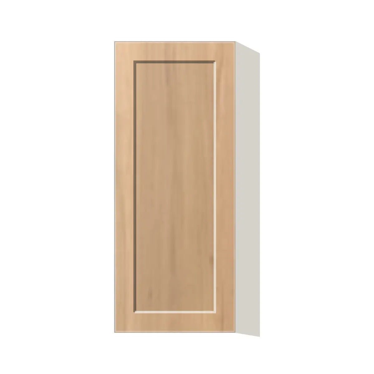 Contemporary 36" tall wall single door cabinet, Natural Wood Shaker door, L-Box (Luxury)