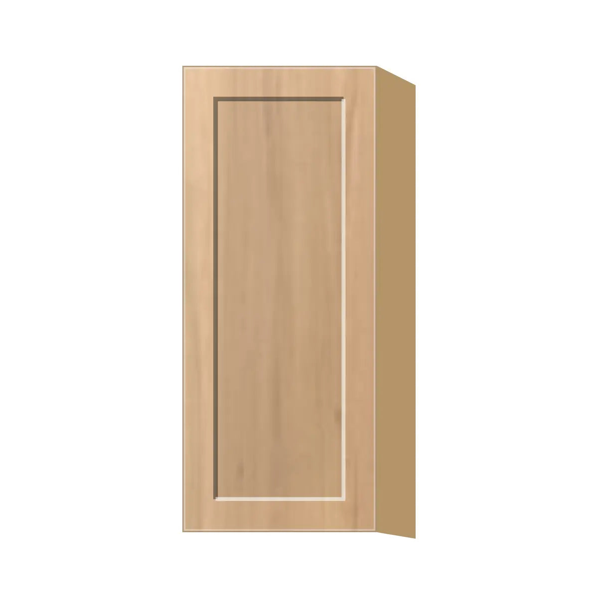 Contemporary 36" tall wall single door cabinet, Natural Wood Shaker door, P-Box (Prestige)