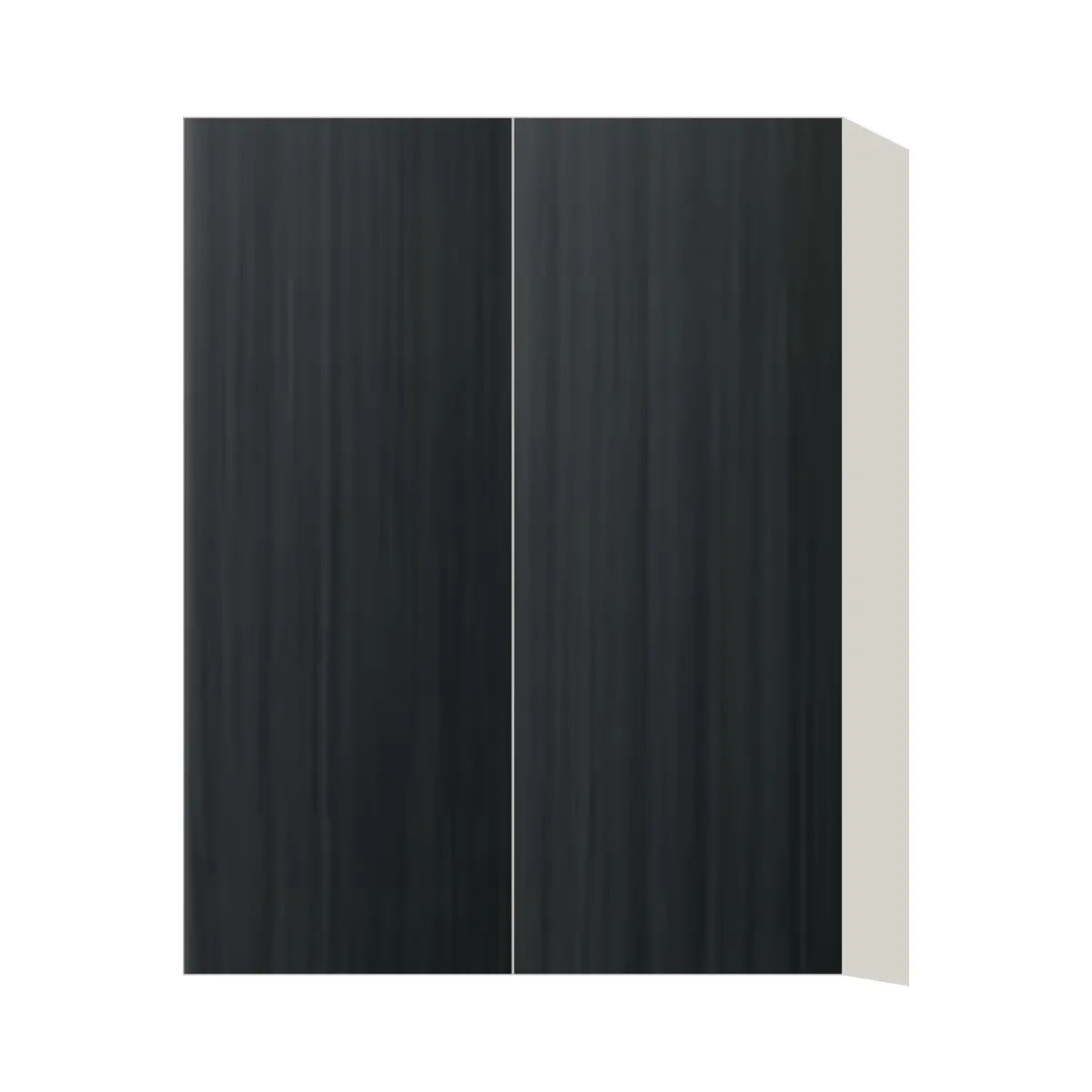 Contemporary 39" tall wall double door cabinet, Black Grain door, L-Box (Luxury)