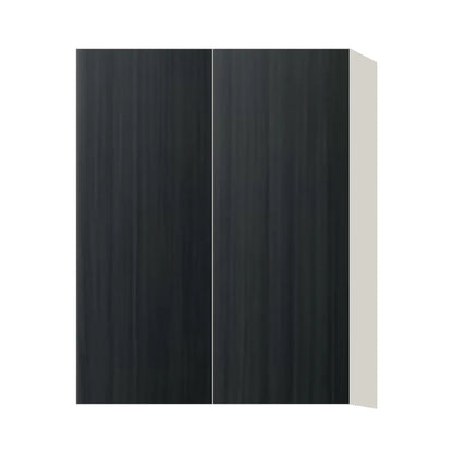 Contemporary 39" tall wall double door cabinet, Black Grain door, L-Box (Luxury)