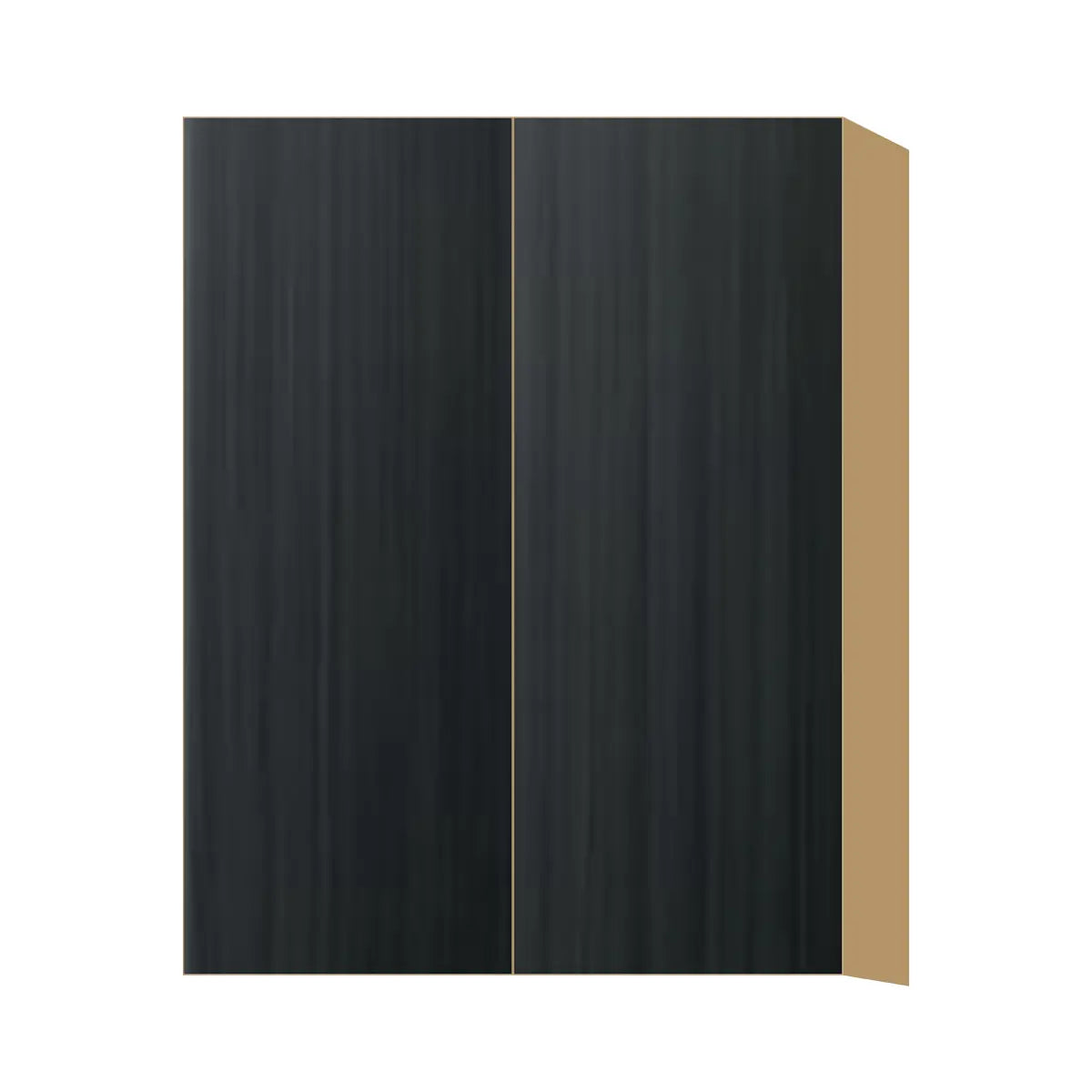 Contemporary 39" tall wall double door cabinet, Black Grain door, P-Box (Prestige)