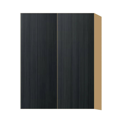 Contemporary 39" tall wall double door cabinet, Black Grain door, P-Box (Prestige)